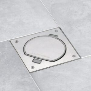KSE0/23/72 - Stainless Steel IP66 Floor outlet - 45mm x 45mm empty socket opening