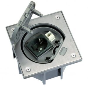 KSE06U/23/72 - Stainless steel - Empty power opening - Cat6 data socket