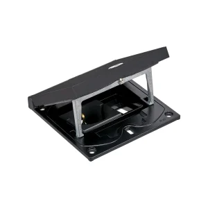 KFH146U/74 -Black metal finish, 13amp UK socket and Cat6 data - Manual twist lock