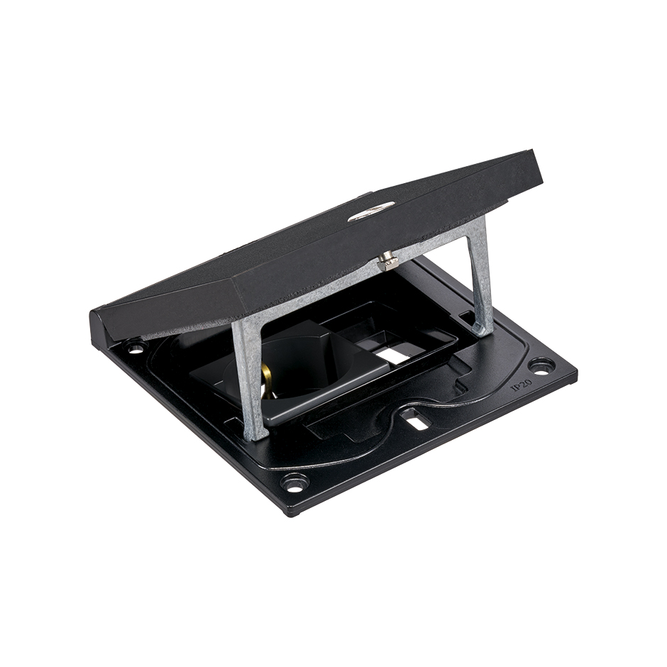 KFH146USEC/74 - Black metal finish, 13amp UK socket and Cat6 data - Security lock