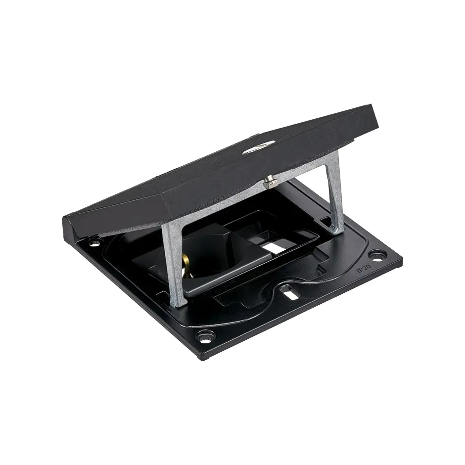 KFH146U/74 -Black metal finish, 13amp UK socket and Cat6 data - Manual twist lock