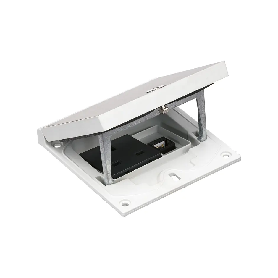 KFH146U/72 - Stainless steel finish - 1no. 13amp socket & Cat6 data