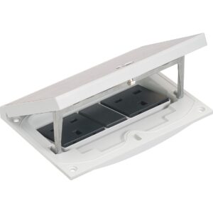 KFH246USEC/72 - 2no. 13amp UK sockets and Cat6 data in security locked top section - Stainless steel