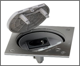KSE46USEC/23/72 - Stainless-steel - 13amp UK socket - CAT6 data - Security lock