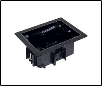 KFH246U/74 - Black metal finish - 2no. 13amp sockets / 2no. Cat6 data - Manual lock - Image 2