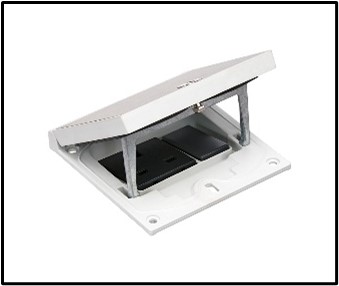 KFH140/72 - Single 13amp socket in a stainless steel top section - Manual Twist Lock