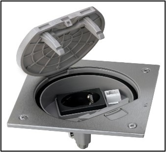 KSE46USEC/23/72 - Stainless-steel - 13amp UK socket - CAT6 data - Security lock - Image 2