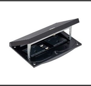 KFH246USEC/74 - Black metal finish, Twin 13amp UK sockets and Cat6 data - Security lock